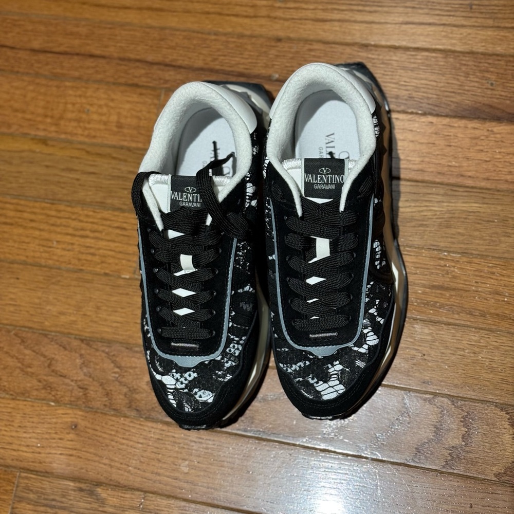 Black and White Low-Top Sneakers